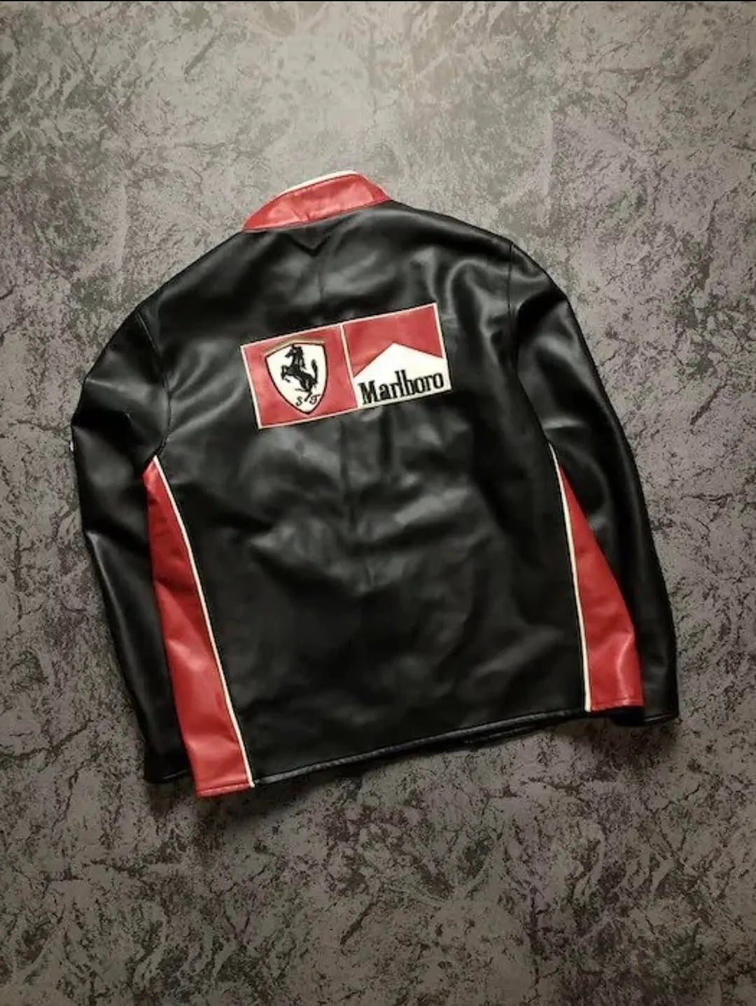 Malboro Black/Red New Men's Handmade Cowhide Motorbike Racing Leather Jacket For Motorcycle Riders