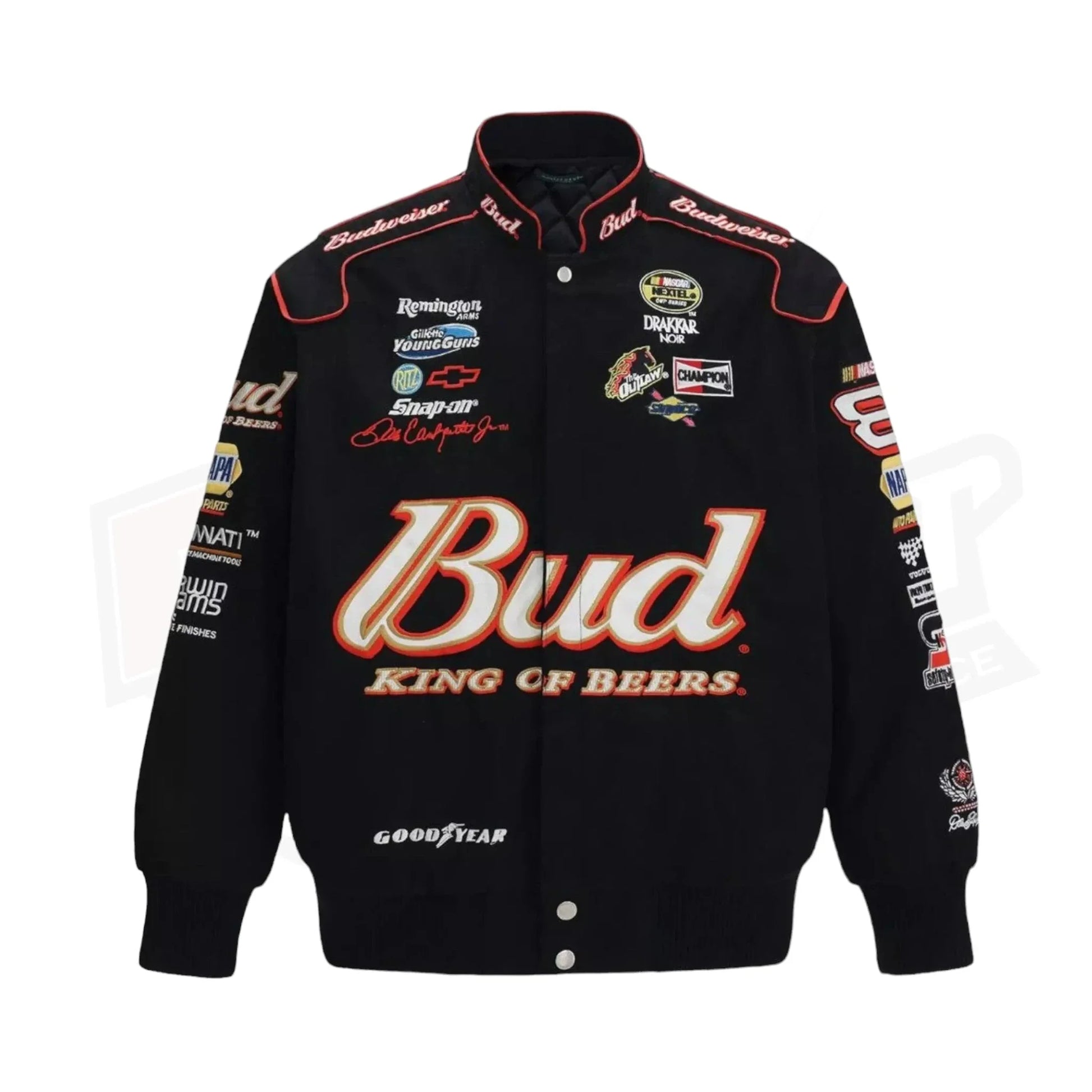 BUD Black/Red New Men's Handmade Cowhide Motorbike Racing Leather Jacket For Motorcycle Riders