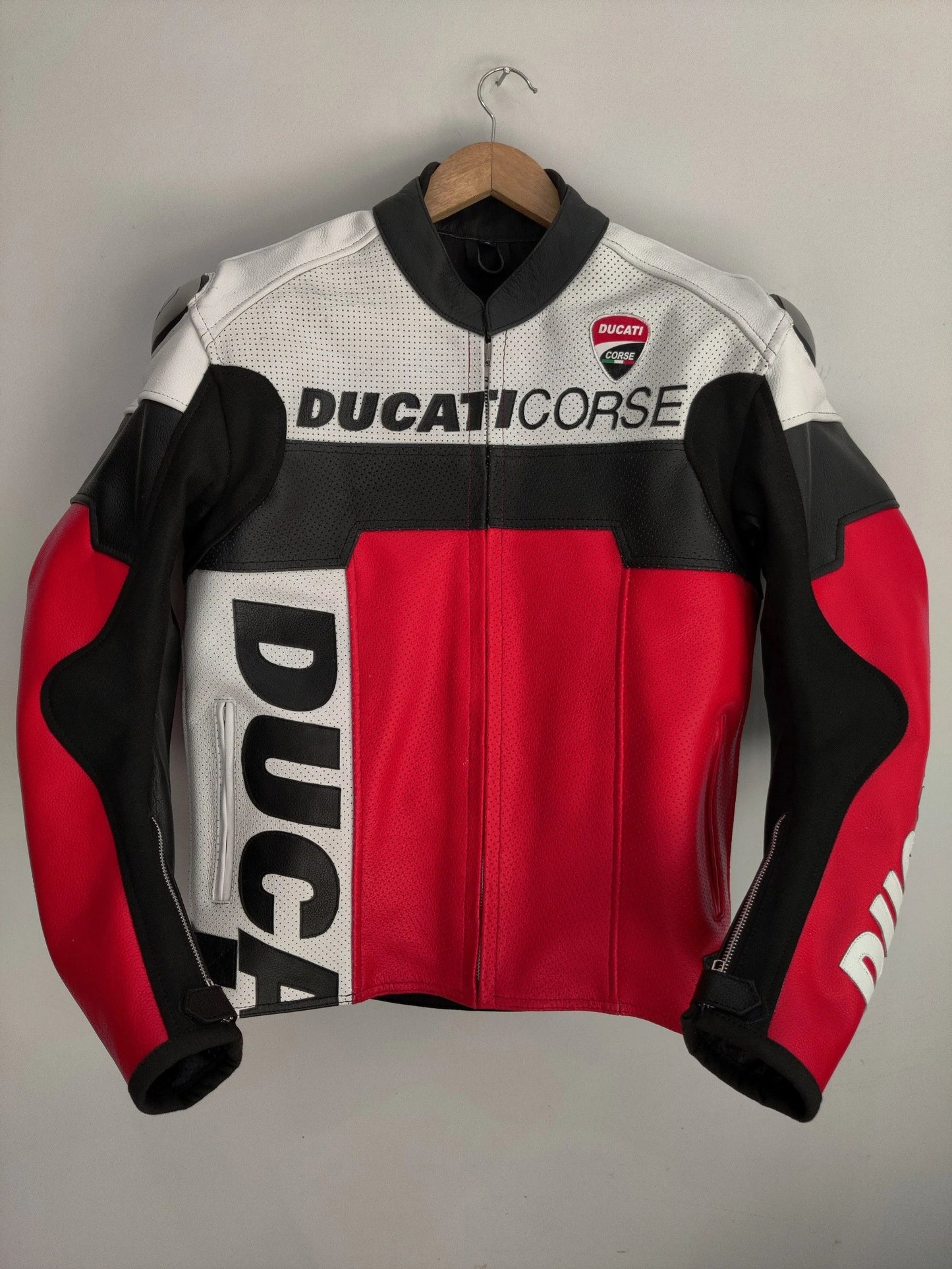 Ducati Red/Black New Men's Handmade Cowhide Motorbike Racing Leather Jacket For Motorcycle Riders